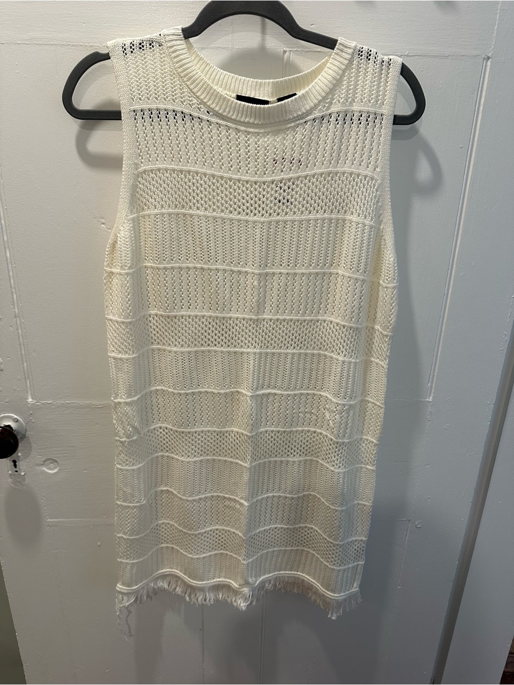 Women’s knit cream swim cover up